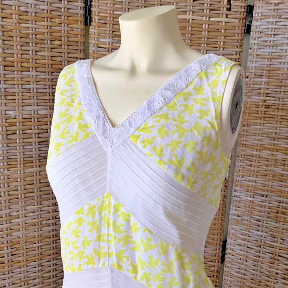 Anthropologie Leifnotes Southern Exposure Yellow Eyelet Dress Size 6 - Picture 7 of 11